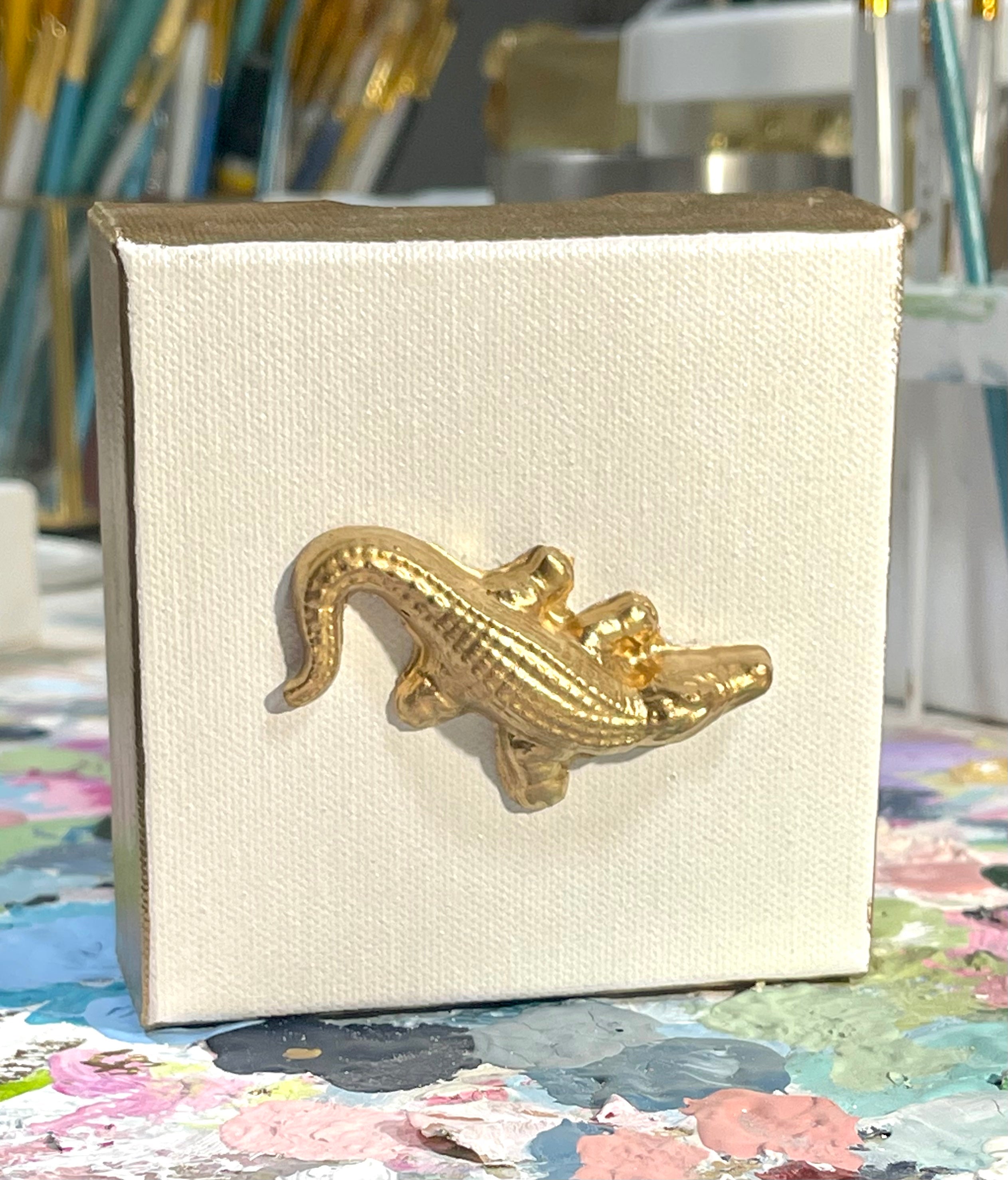 Alligator on 4x4 Canvas – LBourgeois Designs